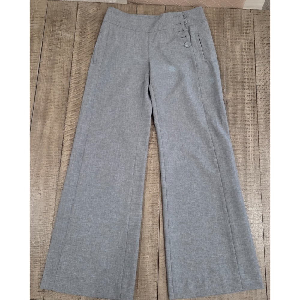 Cabi Womens Gray Wide Leg Dress Pants Four Button Waistband 883R Size 2